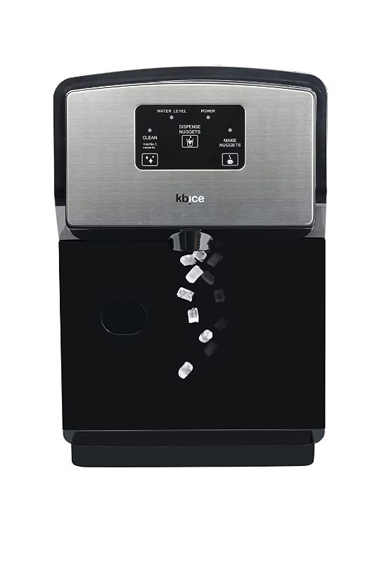 Photo 1 of KBice Self Dispensing Countertop Nugget Ice Maker, Crunchy Pebble Ice Maker, Sonic Ice Maker?Produces Max 30 lbs of Nugget Ice per Day, Stainless Steel Display Panel