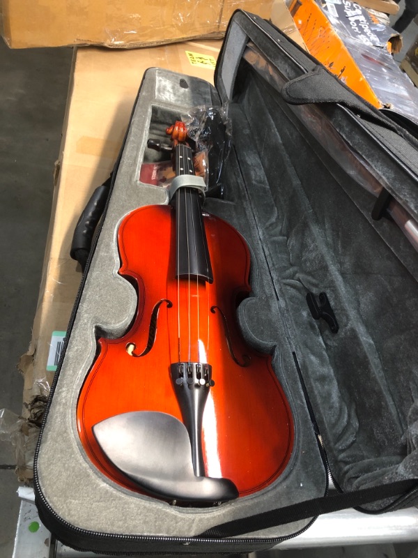 Photo 2 of Eastar Violin 4/4 Full Size for Adults, Violin Set for Beginners Students with Hard Case, Rosin, Shoulder Rest, Bow, and Extra Strings (Imprinted Finger Guide on Fingerboard), EVA-2