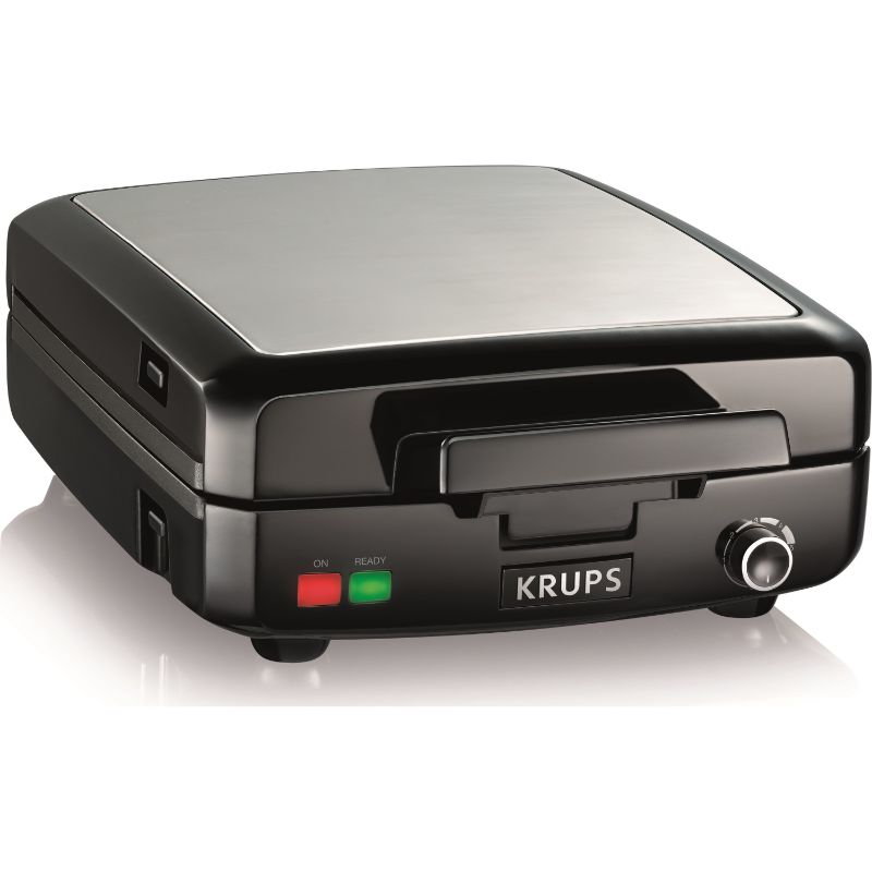 Photo 1 of KRUPS Stainless Steel 4 Slice Belgian Waffle Maker with Removable Plates
