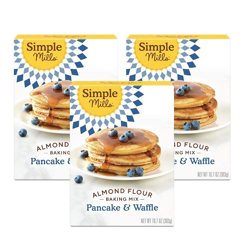 Photo 1 of **EXP. 10/15/2021**
Simple Mills Almond Flour Pancake Mix & Waffle Mix, Gluten Free, Made with whole foods, 3 Count,