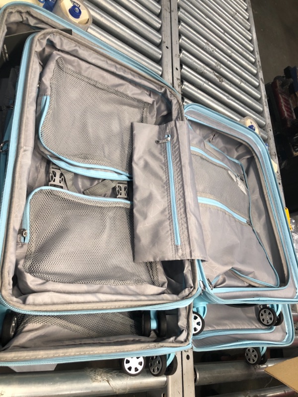 Photo 5 of Traveler's Choice Pagosa Indestructible Hardshell Expandable Spinner Luggage, Baby Blue, 2-Piece Set (22/26)
