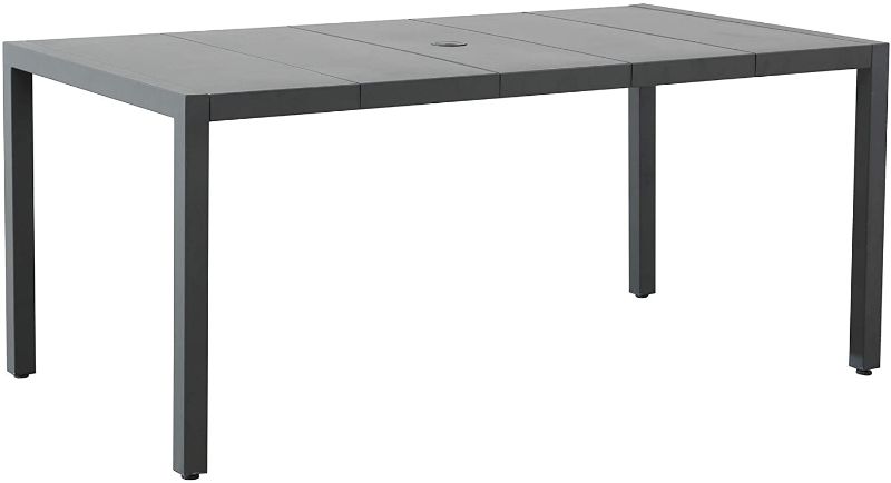 Photo 1 of Amazon Brand - Ravenna Home Archer Outdoor Patio Steel Dining Table with Panel Top, 66.14"W, Gray
