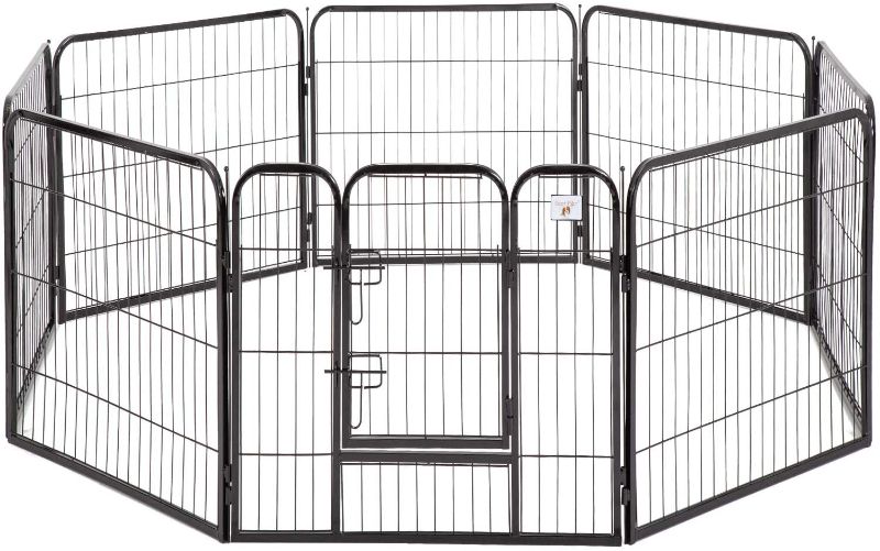 Photo 1 of BestPet Pet Playpen Dog Kennel 8 Panel Indoor Outdoor Folding Metal Protable Puppy Exercise Pen Dog Fence,24",32",40"
