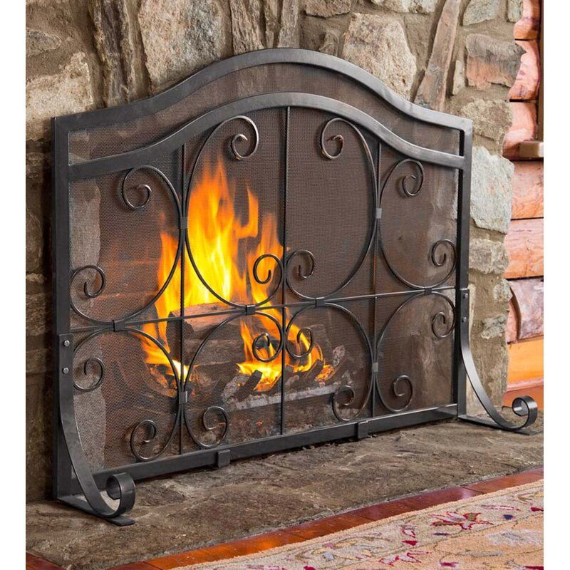 Photo 1 of 1 Panel Iron Fireplace Screen 38x30
