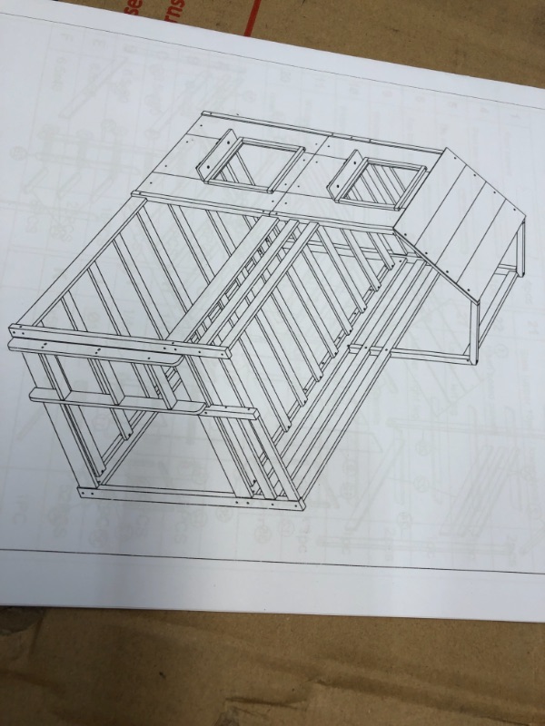 Photo 1 of twin over twin house bunk bed white box 2 of 2 needs box 1 to be complete.