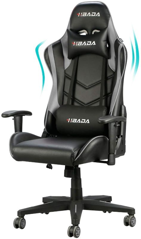 Photo 3 of Hbada Gaming Chair Ergonomic Racing Chair High-Back Computer Chair with Height Adjustment Headrest and Lumbar Support E-Sports Swivel Chair, Grey and Black
*PREVIOUSLY OPENED*
*HARDWARE MISSING*