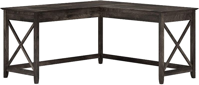 Photo 1 of Bush Furniture Key West 60W L Shaped Desk, Dark Gray Hickory
PREVIOUSLY OPENED
