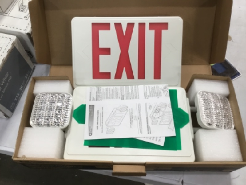 Photo 3 of Combo 14-Watt Equivalent Integrated LED White Exit Sign and Emergency Light with Ni-Cad 9.6-Volt Battery ($55.97)
Leviton 1-Gang Decora Plus Wallplate Screwless Snap-on Mount, Brown ($3.84)