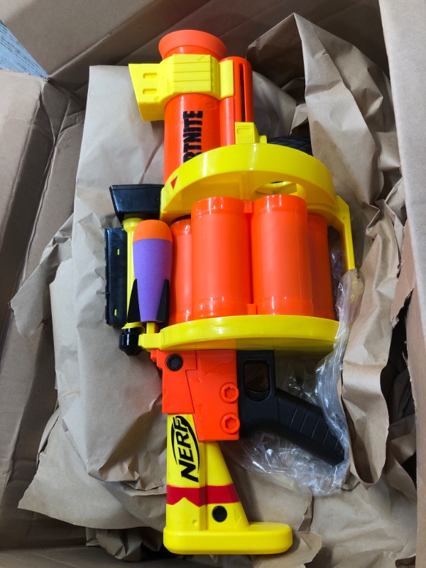 Photo 1 of NERF Fortnite GL Rocket-Firing Blaster -- 6-Rocket Drum, Pump-to-Fire -- Includes 6 Official Rockets -- for Youth, Teen, Adult *say hello to my little friend*
PREVIOUSLY OPENED
