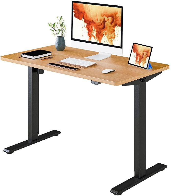 Photo 1 of FLEXISPOT Electric Height Adjustable Standing Desk Heavy Duty Steel Stand Up Desk Frame w/Automatic Smart Keypad (EC1 Classic Black Frame + 48 in Maple Top)
PREVIOUSLY USED