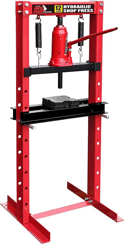 Photo 1 of BIG RED T51201 Torin Steel H-Frame Hydraulic Garage/Shop Floor Press with Stamping Plates, 12 Ton (24,000 lb) Capacity, Red
*PREVIOUSLY OPEND AND USED* MISSING HARDWARE AND COMPONENTS*