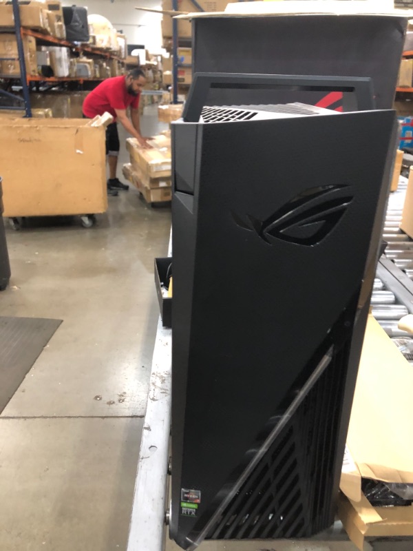 Photo 2 of ROG Strix GA15DH Gaming Desktop PC, AMD Ryzen 7 3800X, GeForce RTX 2070 SUPER, 16GB DDR4 RAM, 512GB PCIe SSD + 1TB HDD, Wi-Fi 5, Windows 10 Home, GA15DH-AH772
(see notes) powers on but does not function properly
