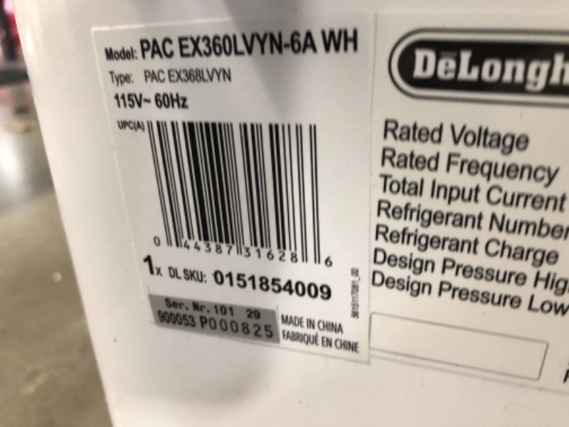 Photo 8 of NOT FUNCTIONAL SEE NOTES
De'Longhi 12000 BTU Portable Air Conditioner, Dehumidifier & Fan + Cool Surround Remote w/Built-in Temperature Control Sensor & Quiet Mode, 500 sq ft, Large Room, Pinguino 6800 BTU (DOE), White