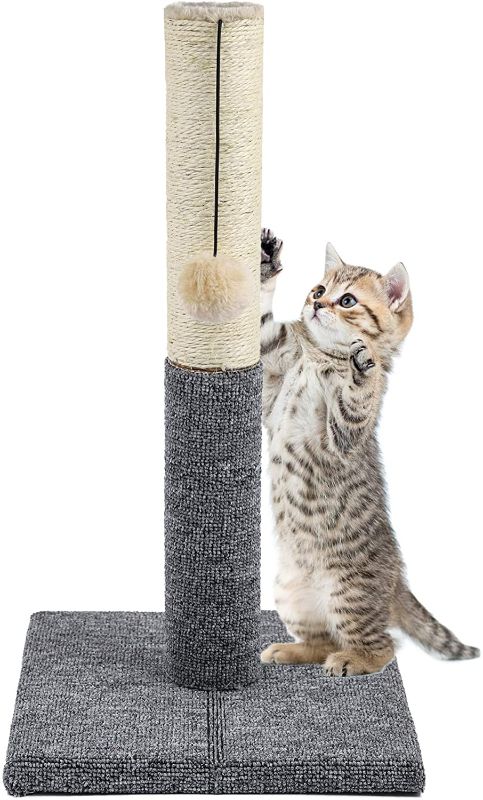 Photo 1 of Akarden 20.5'' Tall Cat Scratching Post, Kitty Scratching Post with Hanging Ball, Durable Cat Scratcher Pole with Sisal Rope