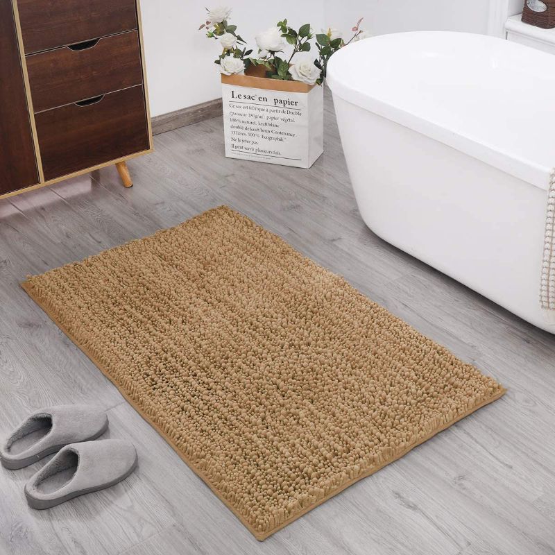 Photo 1 of 
DEARTOWN Non-Slip Shaggy Bathroom Rug,Soft Microfibers Bath Mat with Water Absorbent, Machine Washable
Color:Light Tan
Size:31x59 Inches