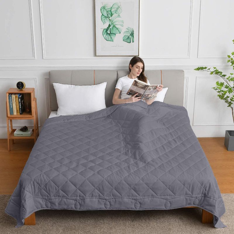Photo 1 of California King Size Weighted Blanket(,88x104Inches),Queen or King Size Bed Adult Weighted Blanket with 100% Soft Cotton and Glass Beads-Dark Grey
Size:King-88" x 104"
Color:Dark Grey
UNKNOWN WEIGHT GUESSING AROUND 15 OR 20 LBS 