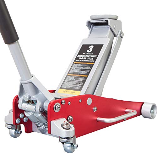 Photo 1 of BIG RED AT830011LR Torin Hydraulic Low Profile Aluminum and Steel Racing Floor Jack with Dual Piston Quick Lift Pump, 3 Ton (6,000 Lb) Capacity, Red
