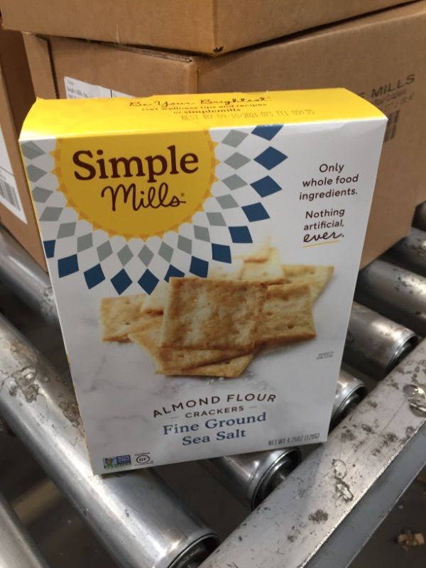 Photo 1 of Simple Mills Fine Ground Sea Salt Almond Flour Crackers Case of 6 4.25 Oz. - All BEST BY9/10/21