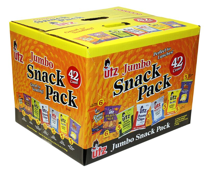 Photo 1 of 2 BOXES OF Utz Jumbo Snack Box, 1 Oz, 42 Count
BEST BY 10/25/21