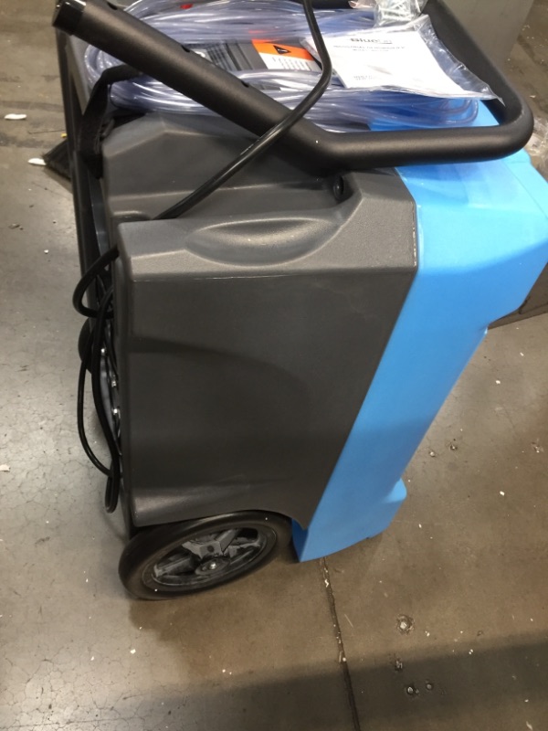 Photo 1 of BlueDri BD-130P 225PPD Industrial Commercial Dehumidifier with Hose for Basements in Homes and Job Sites, Blue