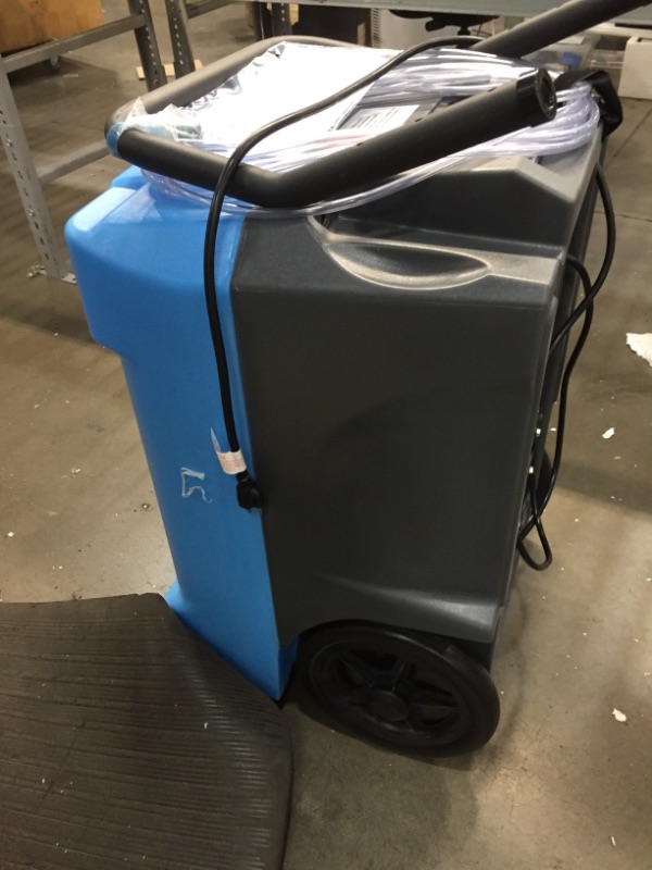 Photo 1 of BlueDri BD-130P 225PPD Industrial Commercial Dehumidifier with Hose for Basements in Homes and Job Sites, Blue
