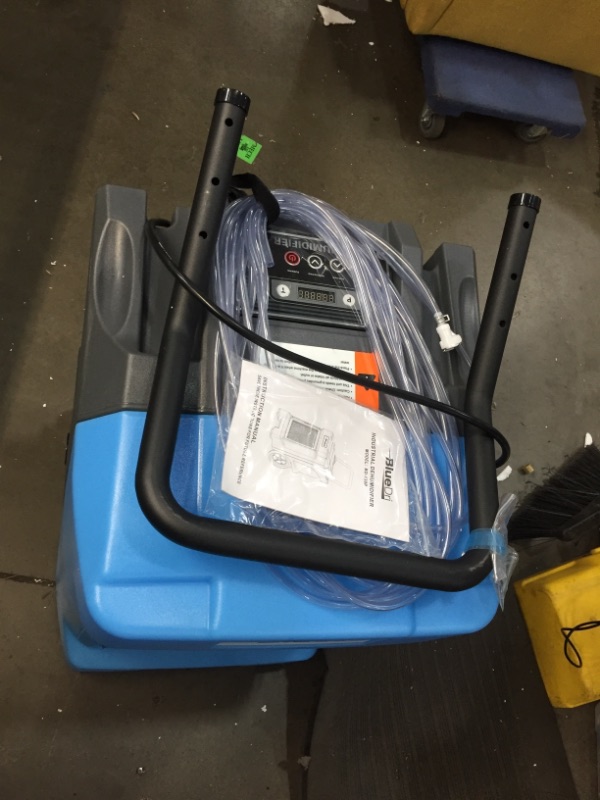 Photo 1 of BlueDri BD-130P 225PPD Industrial Commercial Dehumidifier with Hose for Basements in Homes and Job Sites, Blue