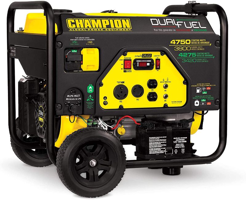 Photo 1 of Champion Power Equipment 76533 4750/3800-Watt Dual Fuel RV Ready Portable Generator with Electric Start

