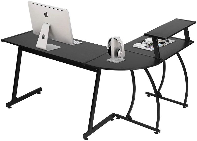 Photo 1 of INCOMPLETE
PROJECT DESK
FurnitureR L Shaped Corner Desk, 58.1” x 44.3” Computer Gaming Desk with Shelf PC Laptop Workstation for Home Office, Black

