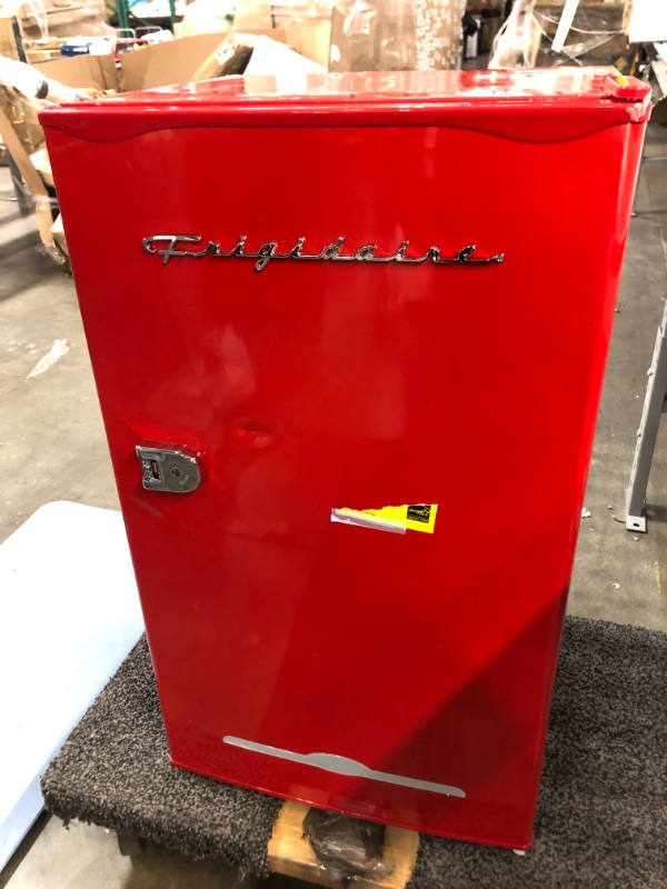 Photo 2 of Frigidaire Retro Bar Fridge Refrigerator with Side Bottle Opener, 3.2 cu. ft, Red
