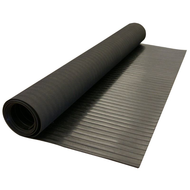 Photo 1 of "Wide Rib" Rubber Flooring Mat - 1/8" Thick x 4ft x 10ft - Black Runner Mats
