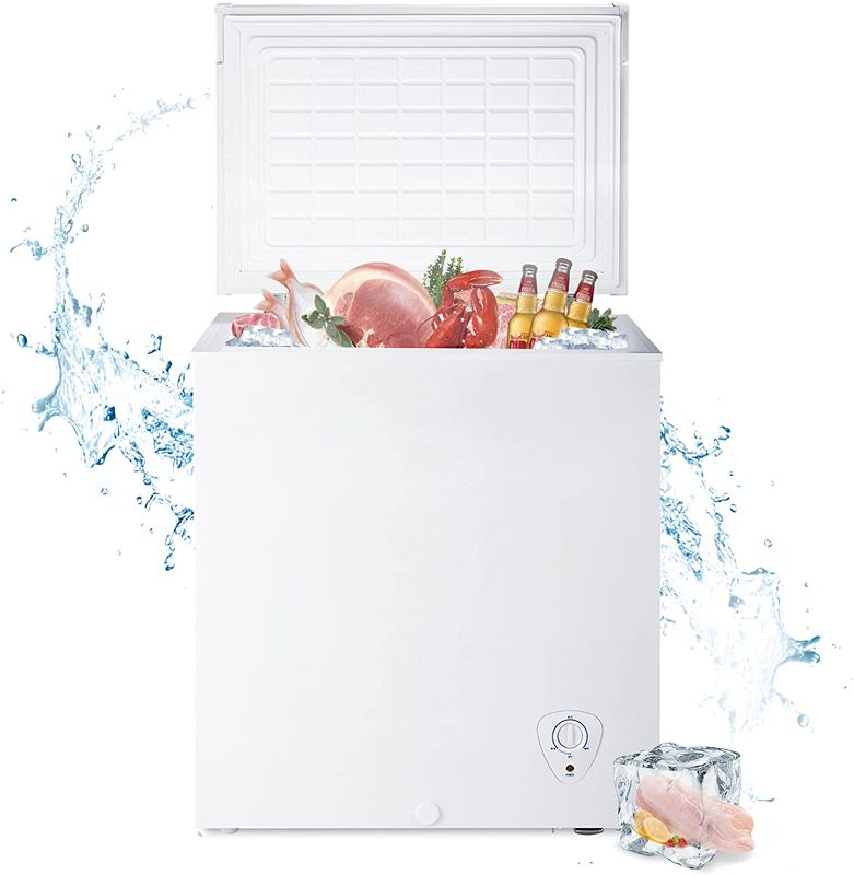 Photo 1 of Smad Chest Freezer 5 cu ft Mechanical Control with Removable Basket Top Open Door Deep Freezer, 6.8? to -4?, Free Standing, White
