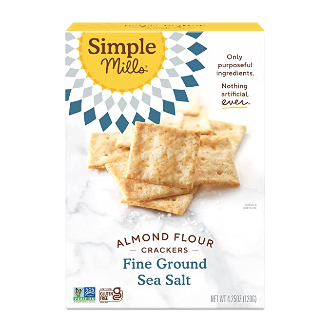 Photo 1 of Simple Mills Almond Flour Crackers, Fine Ground Sea Salt, 4.25 Oz, 6 pack 
(Expires 07/09/2021)