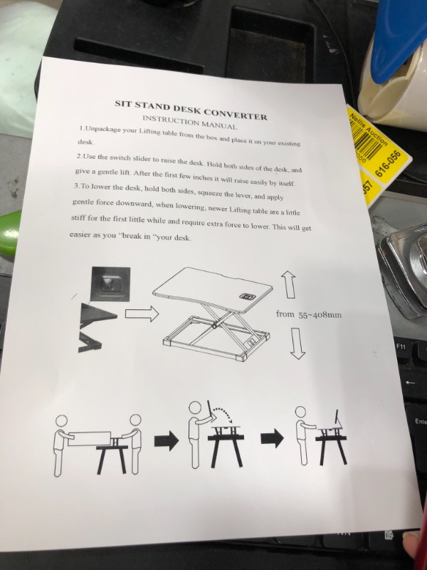 Photo 1 of WorkGroup Height Adjustable Desk Converter 25.6Inch | Sit Stand Desk Riser Computer Workstation Home&Office Tabletop for Both Monitor and Laptop
