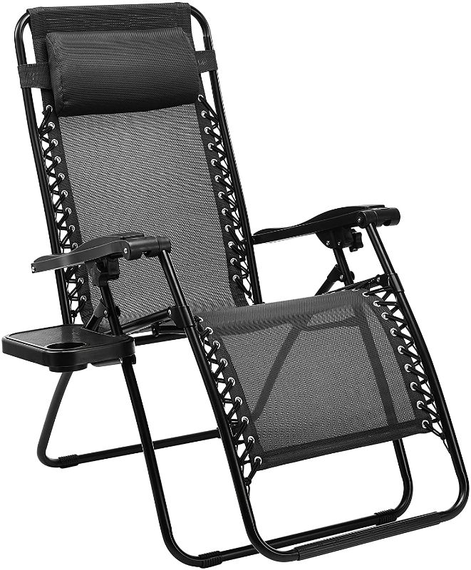 Photo 1 of Amazon Basics Textilene Outdoor Adjustable Zero Gravity Folding Reclining Lounge Chair