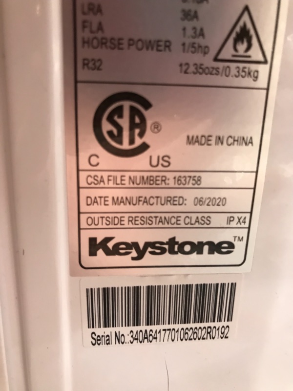 Photo 3 of KEYSTONE LCD 5,000 BTU Window Mounted Air Conditioner Star | Follow Me Remote Control | Energy Saver Sleep Mode | Timer | Auto-Restart | AC for Rooms up to 150 Sq. Ft | KSTAW05CE, 12.000, White