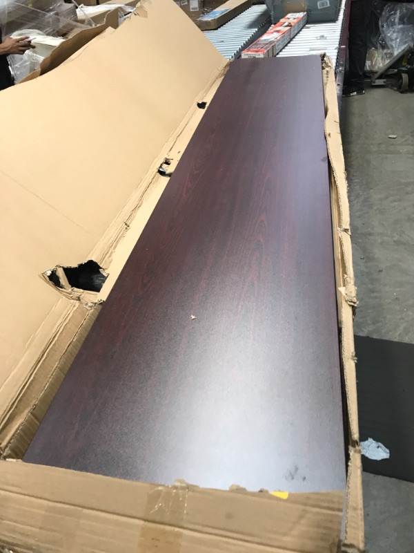 Photo 2 of Flash Furniture 8-Foot Mahogany Melamine Laminate Folding Training Table