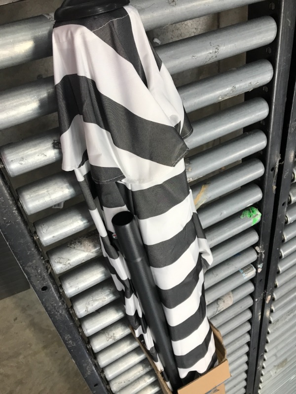 Photo 1 of 9" outdoor patio umbrella grey and white stripes