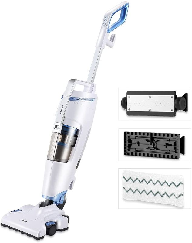 Photo 1 of **parts only ** Moolan Steam Mop and Vacuum Cleaner All in One 18kpa Wet Dry Vacuum Steam Mop Combo with HEPA Filtration for Cleaning Tile Laminated Hardwood Floors, Carpet Steam and Vacuum for Messes and Pet Hair