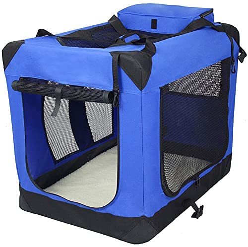 Photo 1 of PETSWORLD Folding Soft Dog Crate, Indoor & Outdoor Pet Home, Oxford and Metal Frame, Indoor & Outdoor Protection, Blue