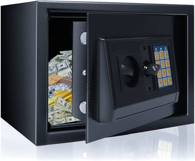 Photo 1 of 
 Lock Box With Keypad Electronic Password Steel Plate Safety Boxes Protect Money Jewelry Passports-For Home Safety Boxes Money Box3.8x 3.8 Inches