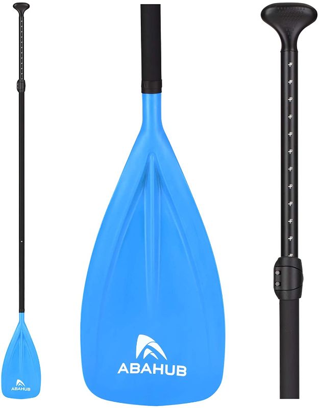 Photo 1 of Abahub 3-Piece SUP Paddles, Lightweight Stand-up Paddle Oars for Paddleboard, Adjustable Aluminum Alloy PU Coated Shaft 68" - 84", BLUE