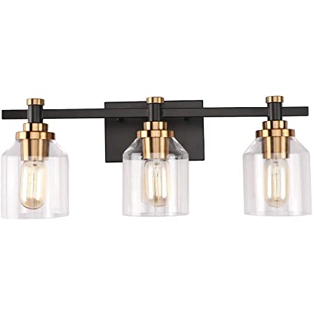 Photo 1 of  SOLFART Black with Bronze Vintage Vanity Lighting Fixtures for Bathroom, Black with Bronze Wall Lamp Sconce 4 Lights
