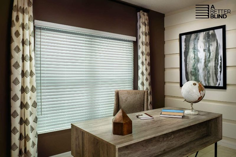 Photo 1 of 2 Inch Cordless Fauxwood Horizontal Window Blinds 60"