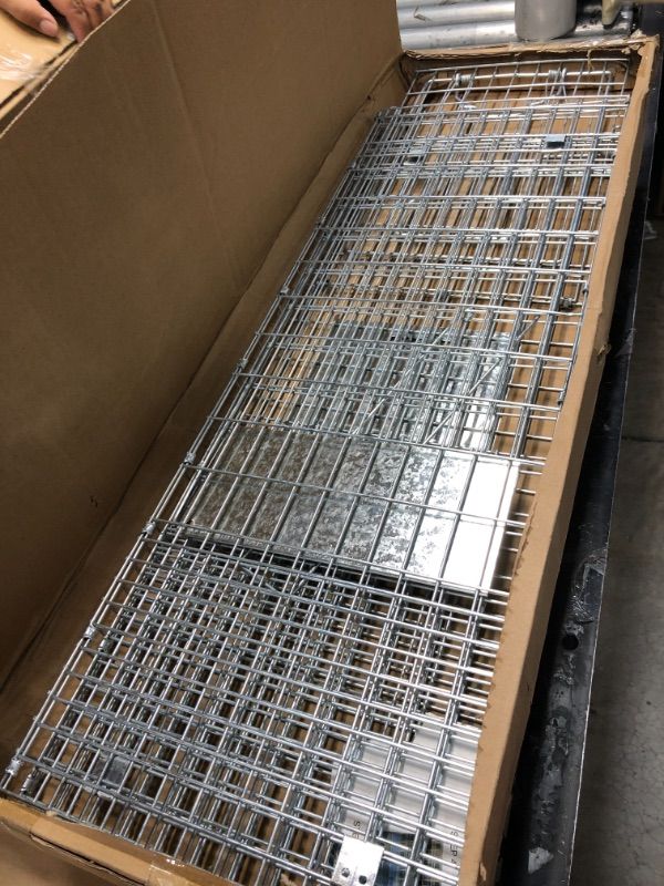 Photo 2 of ANT MARCH Live Animal Cage Trap 24"x8.5"x7.5'' Steel Humane Release Rodent Cage for small Cat, Rabbits, Squirrel, Mole, Gopher, Chicken, Opossum, Skunk, Chipmunks, Groundhog Squire Small Animals Style
