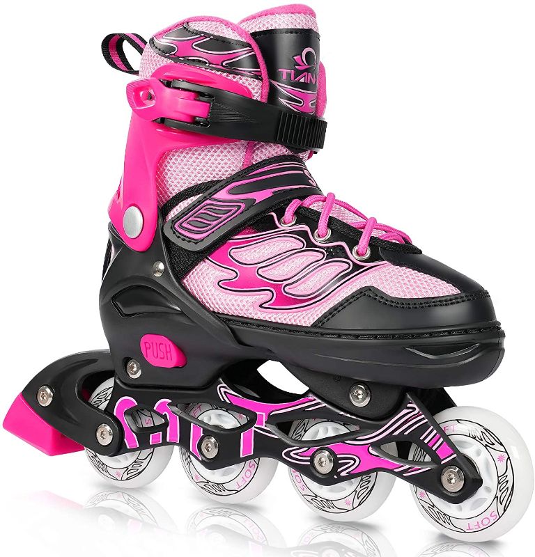 Photo 1 of DIKASHI Roller Blades Skates Boys Girls Adjustable Inline Skates for Kids Adults with Light up Wheels Outdoor Indoor Roller Skates Size S (J11-1)