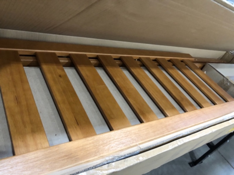 Photo 2 of 12 Inch Wood Platform Bed with Headboard/No Box Spring Needed/Wood Slat Support/Rustic Pine Finish, Full