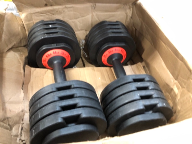 Photo 2 of Funcode Adjustable Dumbbell 44 or 88 Lb, Multiweight Options, Anti-Slip Handle, All-Purpose, Home, Gym, Office…
