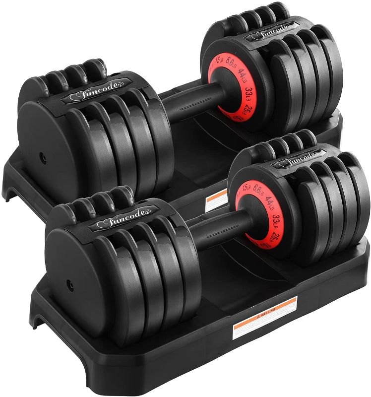 Photo 1 of Funcode Adjustable Dumbbell 44 or 88 Lb, Multiweight Options, Anti-Slip Handle, All-Purpose, Home, Gym, Office…
