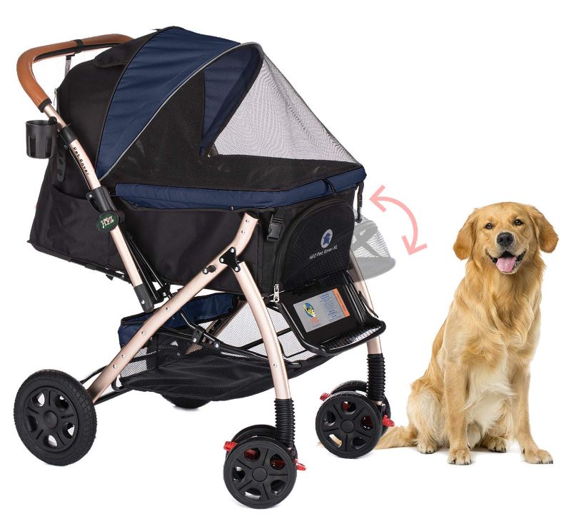 Photo 1 of 
HPZ Pet Rover XL Extra-Long Premium Heavy Duty Dog/Cat/Pet Stroller Travel Carriage with Convertible Compartment/Zipperless Entry/Pump-Free Rubber Tires for...