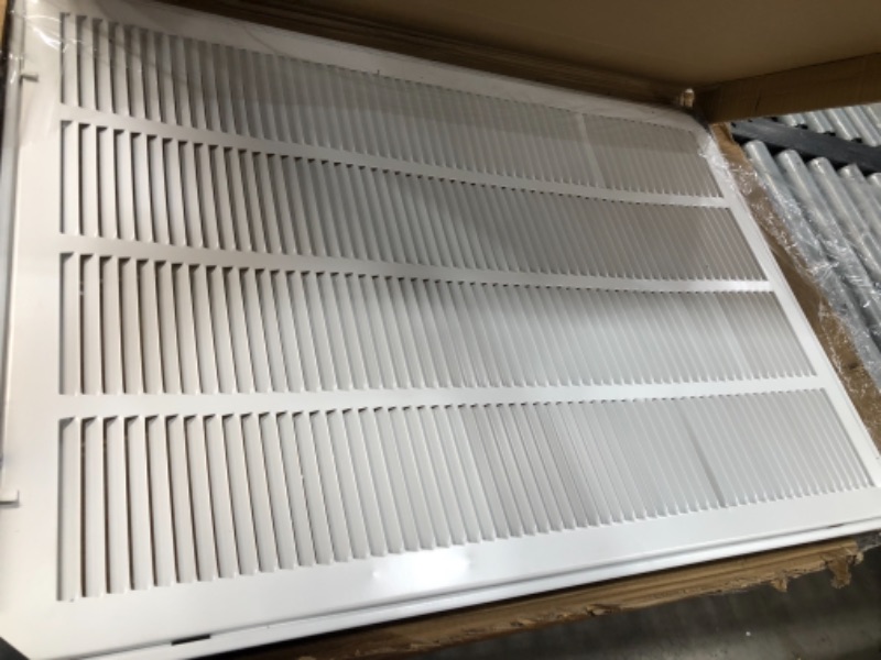 Photo 2 of 20" X 30" Steel Return Air Filter Grille [Removable Face/Door] for 1-inch Filters HVAC Duct Cover Grill, White